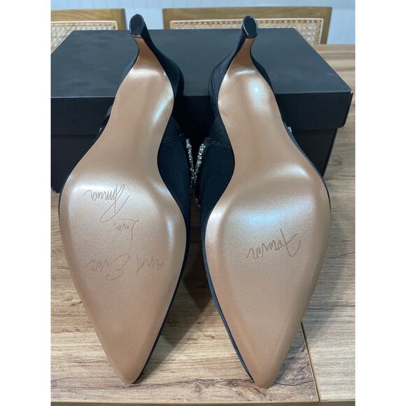 Pnina Tornai 4 Naturalizer Liefde Satin Rhinestone Mules Black Size 9.5 Wide NIB - Picture 10 of 13